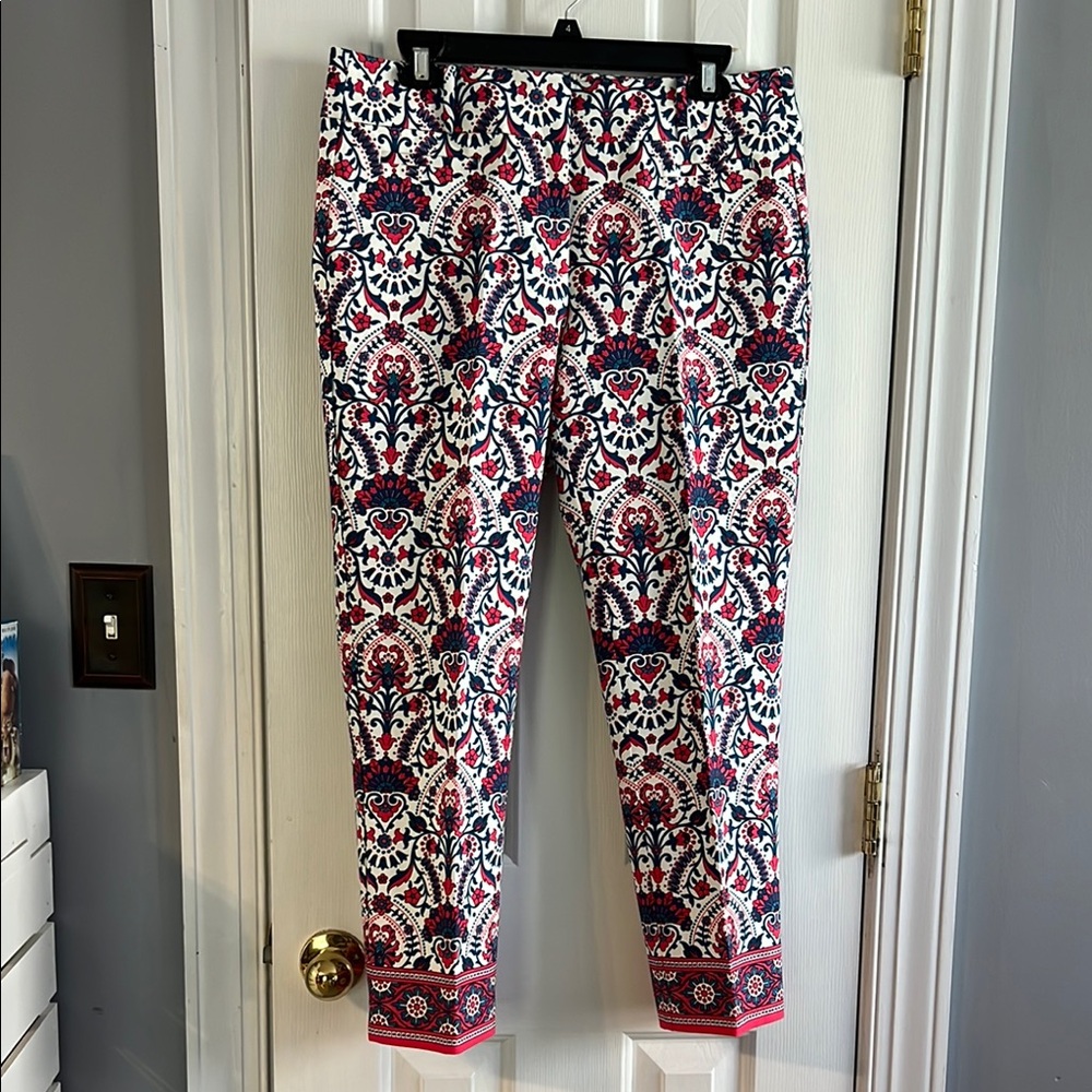 Ladies Loft Colorful Paisley Print Pants Size 8
